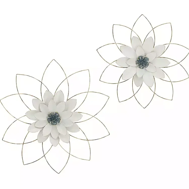 Kirklands Home White and Gold Metal Flower Wall Plaque Discount