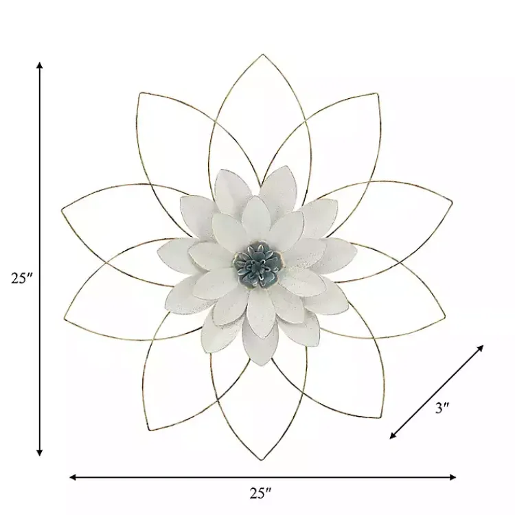 Kirklands Home White and Gold Metal Flower Wall Plaque Discount