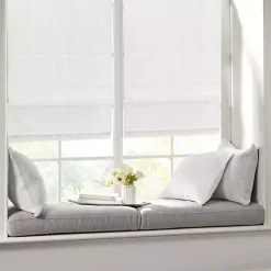 Kirklands Home Basketweave Cordless Roman Shade, 27 in. White