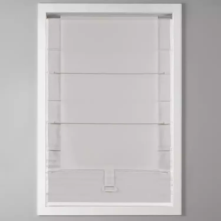 Kirklands Home Basketweave Cordless Roman Shade, 35 in. White Best