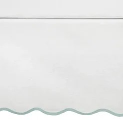 Kirklands Home White Blue Scalloped Coastal King Bed Skirt Best