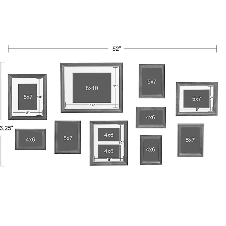 Kirklands Home White Bordeaux 10-pc. Gallery Wall Frame Set Hot