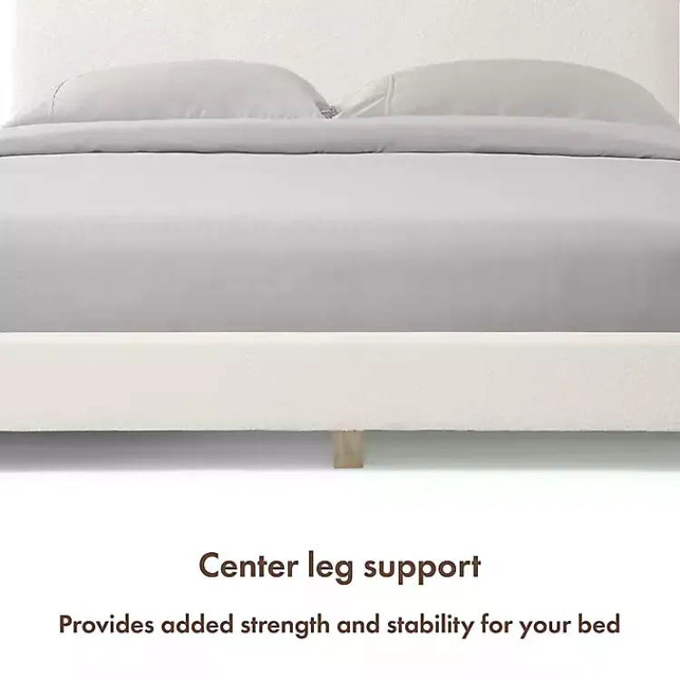 Kirklands Home Boucle Karson Queen Platform Bed White Clearance