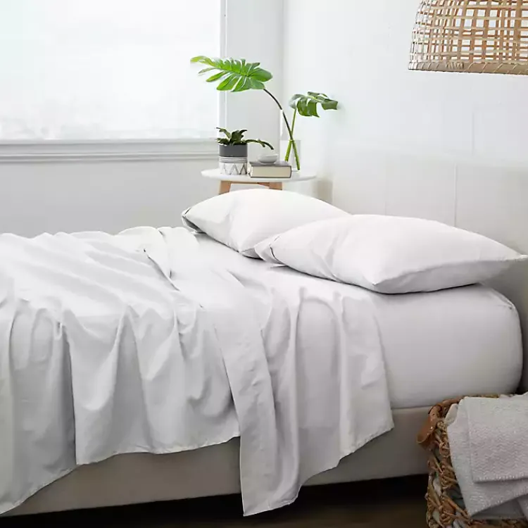 Kirklands Home Chambray 4-pc. California King Sheet Set White New