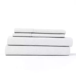 Kirklands Home Chambray 4-pc. Queen Bed Sheet Set White Hot