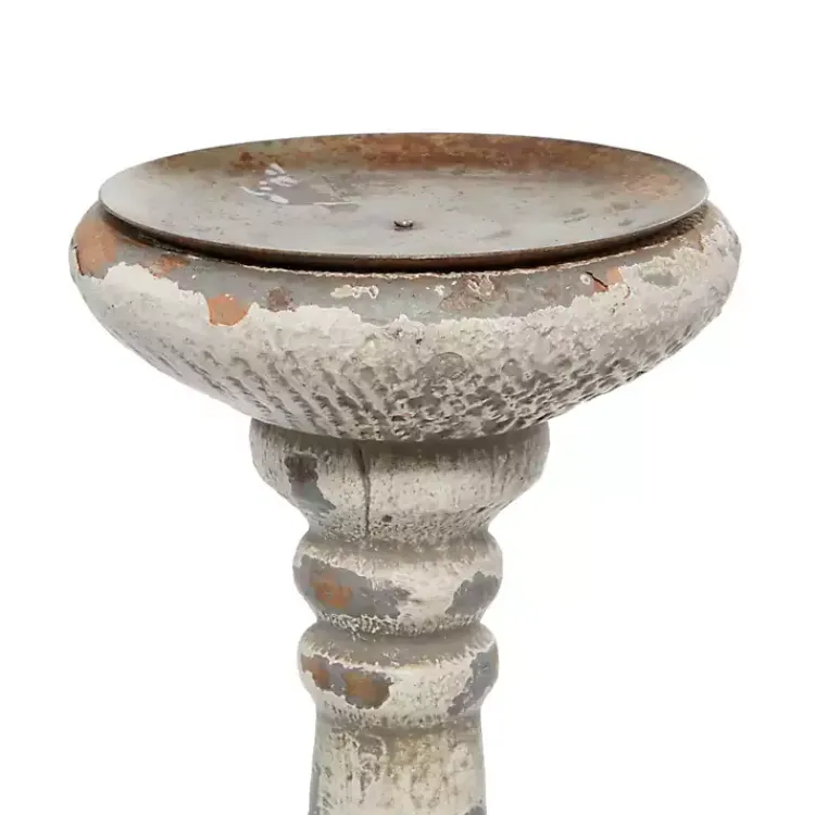 Candle Holders>Kirklands Home Chipped Wood Pillar Candle Holders, Set of 2 White