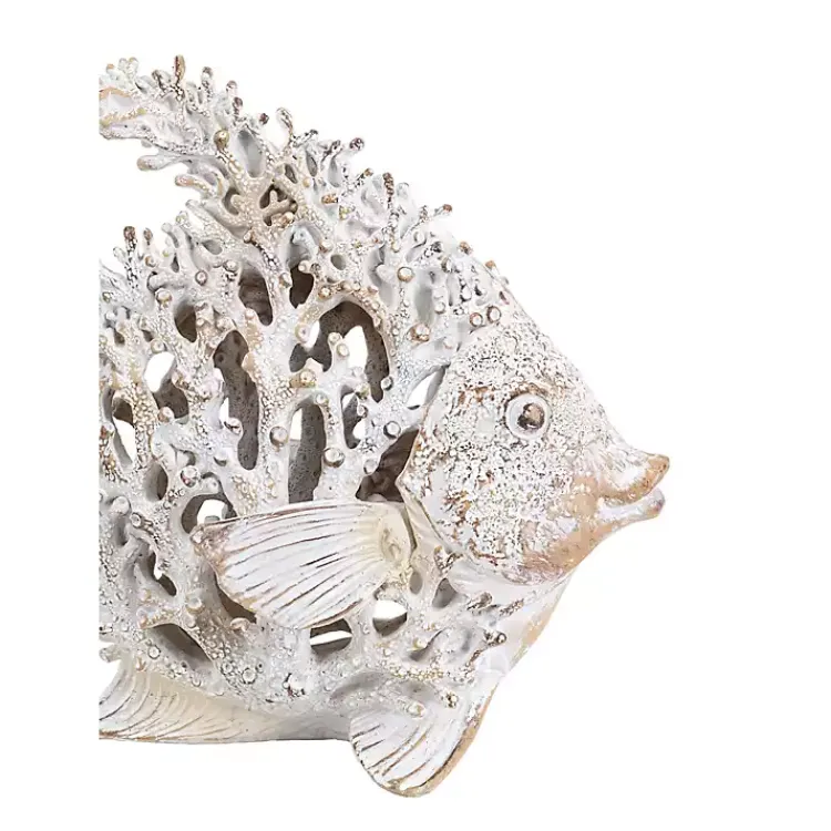 Statues & Figurines>Kirklands Home Coral Angelfish Figurine White