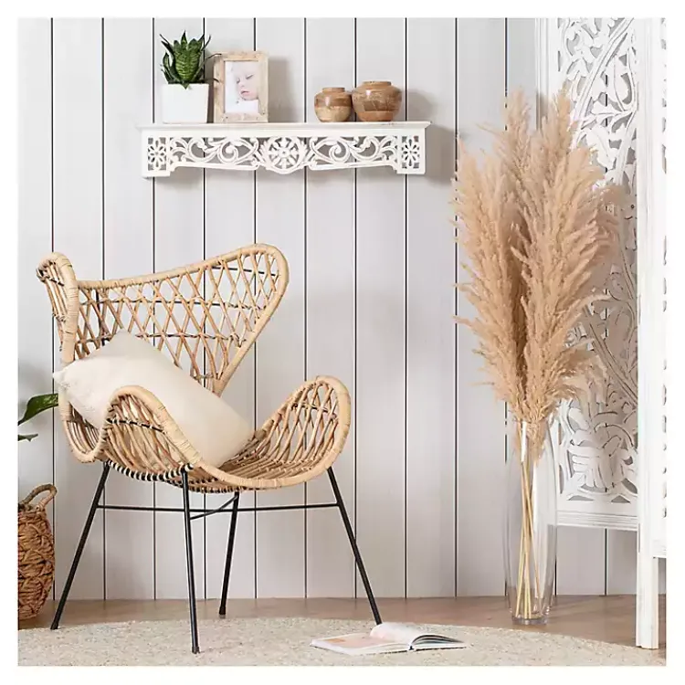 Kirklands Home White Distressed Wood Carved Floral Shelf Best