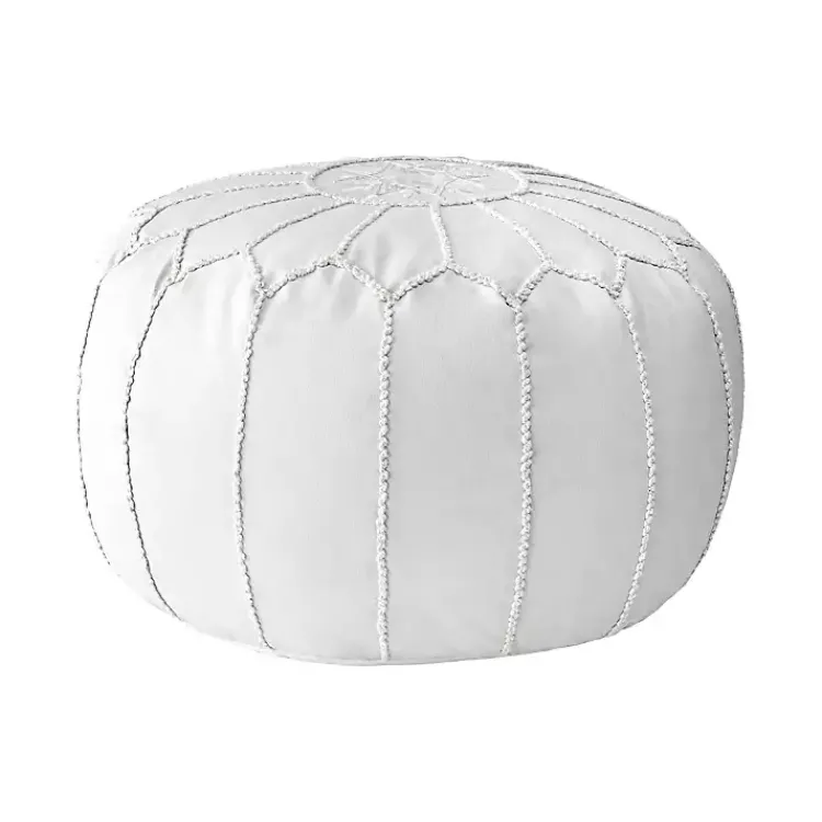 Poufs & Floor Cushions>Kirklands Home Faux Leather Pouf White