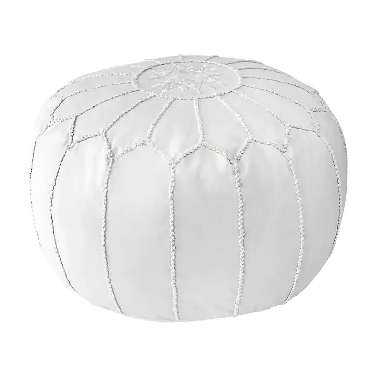 Poufs & Floor Cushions>Kirklands Home Faux Leather Pouf White