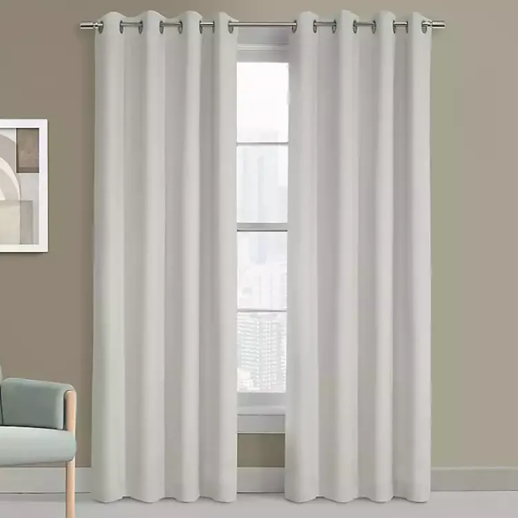 Kirklands Home Faux Suede Blackout Curtain Panel, 63 in. White Online