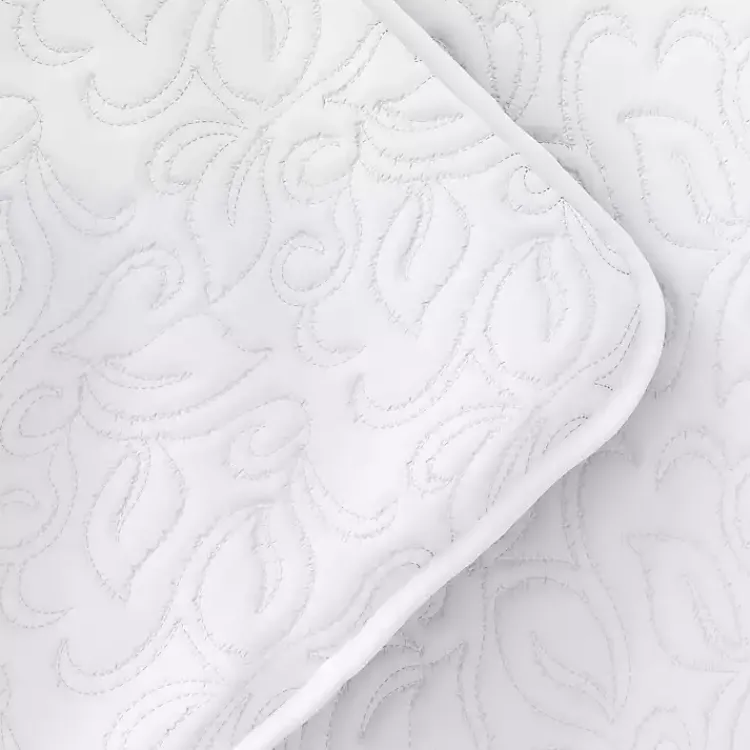 Kirklands Home Floral Stitch 3-pc. Queen Quilt Set White Outlet