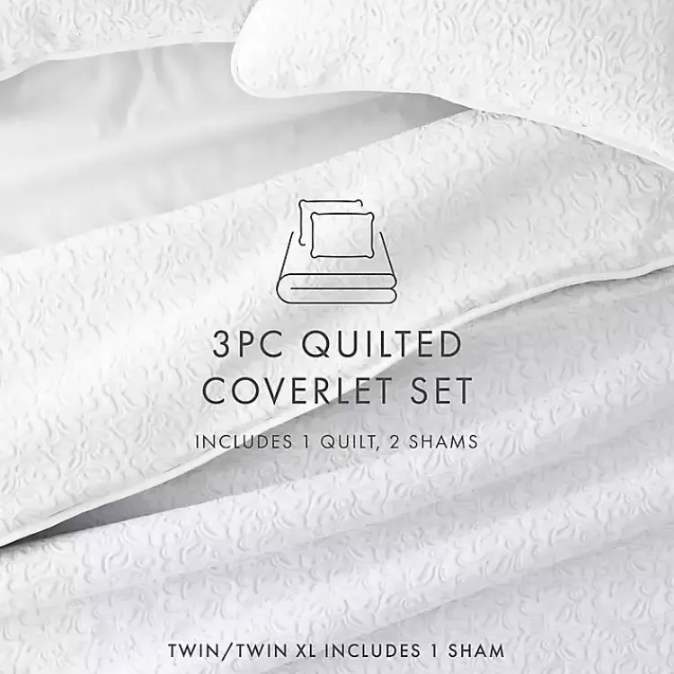 Kirklands Home Floral Stitch 2-pc. Twin Quilt Set White Outlet