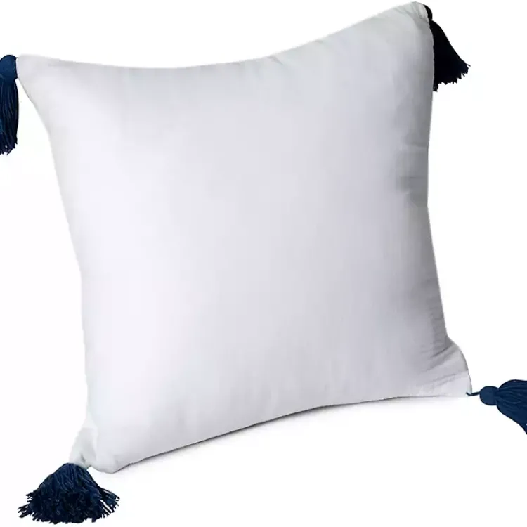 Pillows>Kirklands Home Gauze Organic Tassel Throw Pillow White