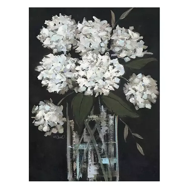 Kirklands Home White Hydrangea Giclee Canvas Art Print Clearance