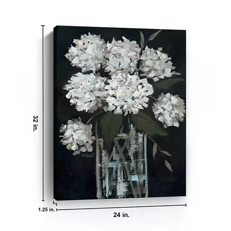 Kirklands Home White Hydrangea Giclee Canvas Art Print Clearance