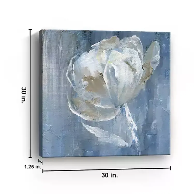 Kirklands Home White on Blue Canvas Art Print, 30x30 in. Sale
