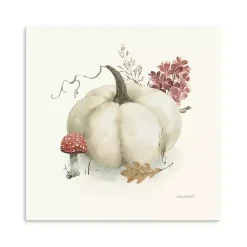 Fall>Kirklands Home Pumpkin and Foliage Canvas Print, 30x30 in. White