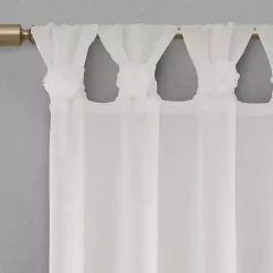 Kirklands Home Rosette Tab Top Curtain Panel, 95 in. White New