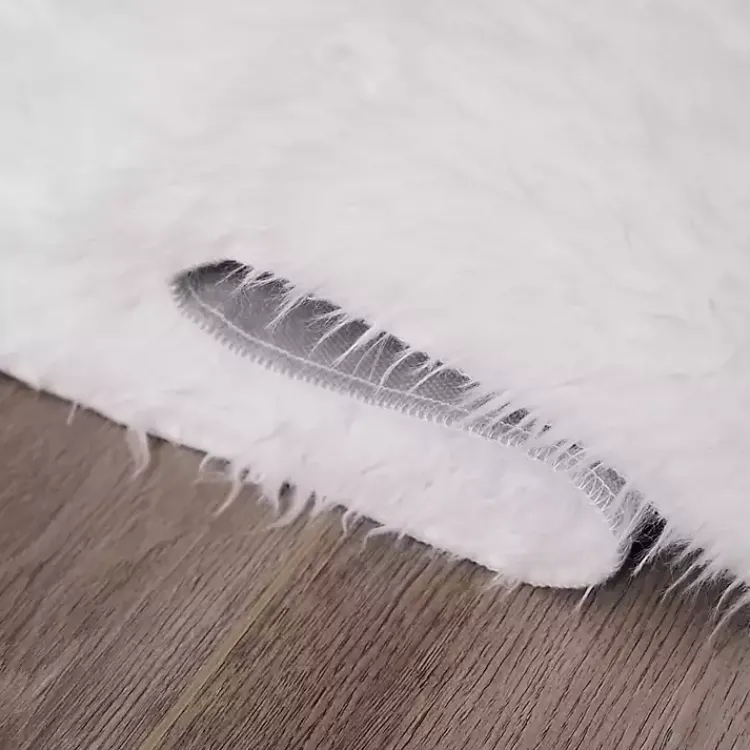 Kirklands Home Shag Washable Area Rug, 3x5 White Clearance