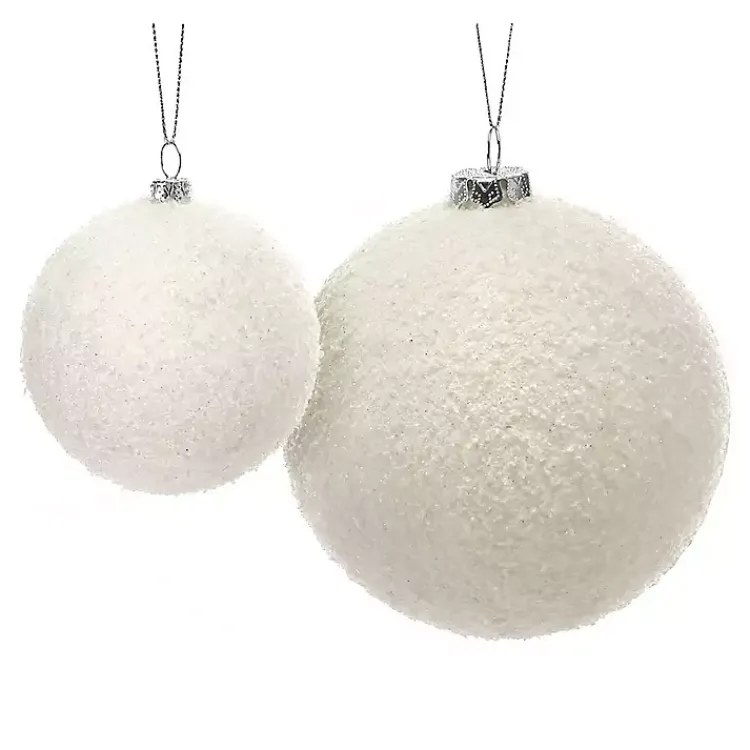 Christmas Ornaments>Kirklands Home Snowball Tree Ornaments, Set of 6 White