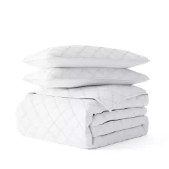 Kirklands Home Stitched Diamond 2-pc. Twin Quilt Set White