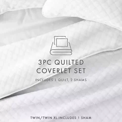 Kirklands Home Stitched Diamond 2-pc. Twin Quilt Set White