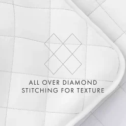 Kirklands Home Stitched Diamond 3-pc. Queen Quilt Set White New