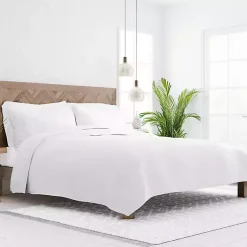 Kirklands Home Stitched Stripes 2-pc. Twin Quilt Set White