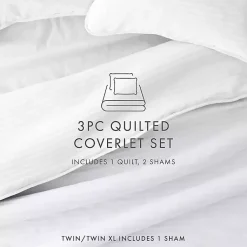 Kirklands Home Stitched Stripes 2-pc. Twin Quilt Set White
