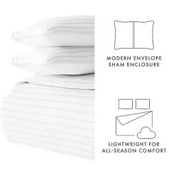 Kirklands Home Stitched Stripes 3-pc. Queen Quilt Set White Best