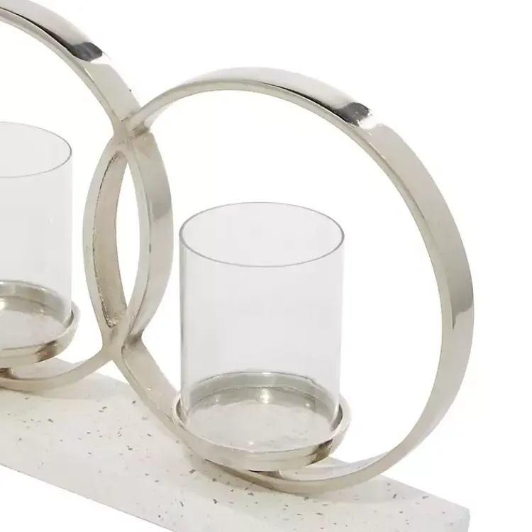 Candle Holders>Kirklands Home White Terrazzo Candle Holder Runner