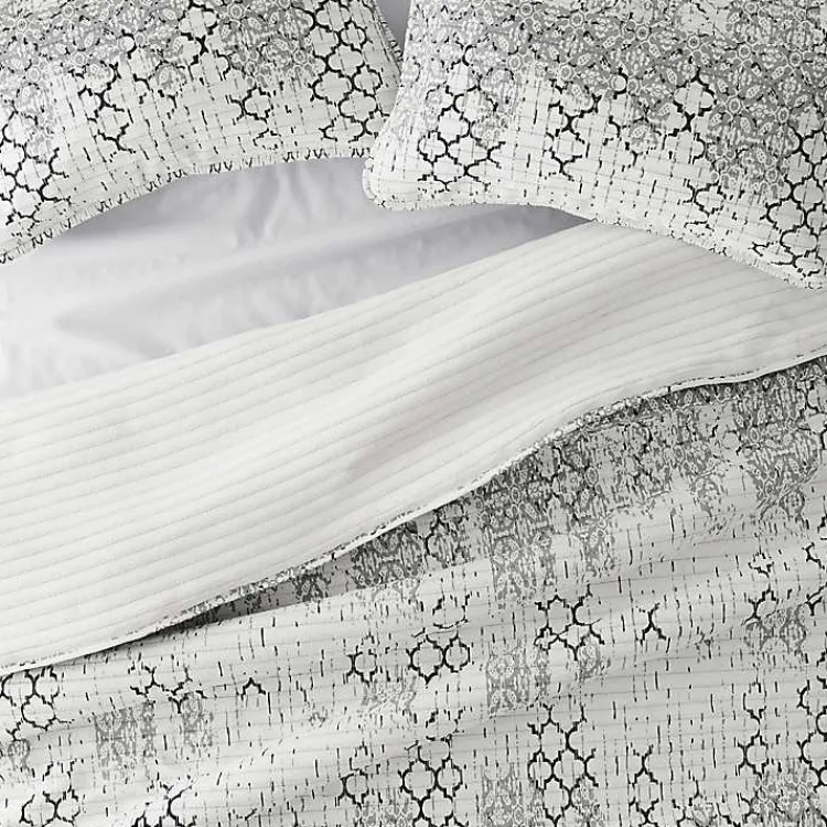 Kirklands Home White Trellis Reversible 3-pc. Queen Quilt Set Discount