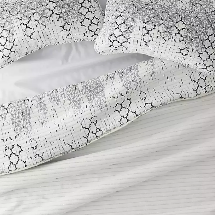 Kirklands Home White Trellis Reversible 3-pc. Queen Quilt Set Discount