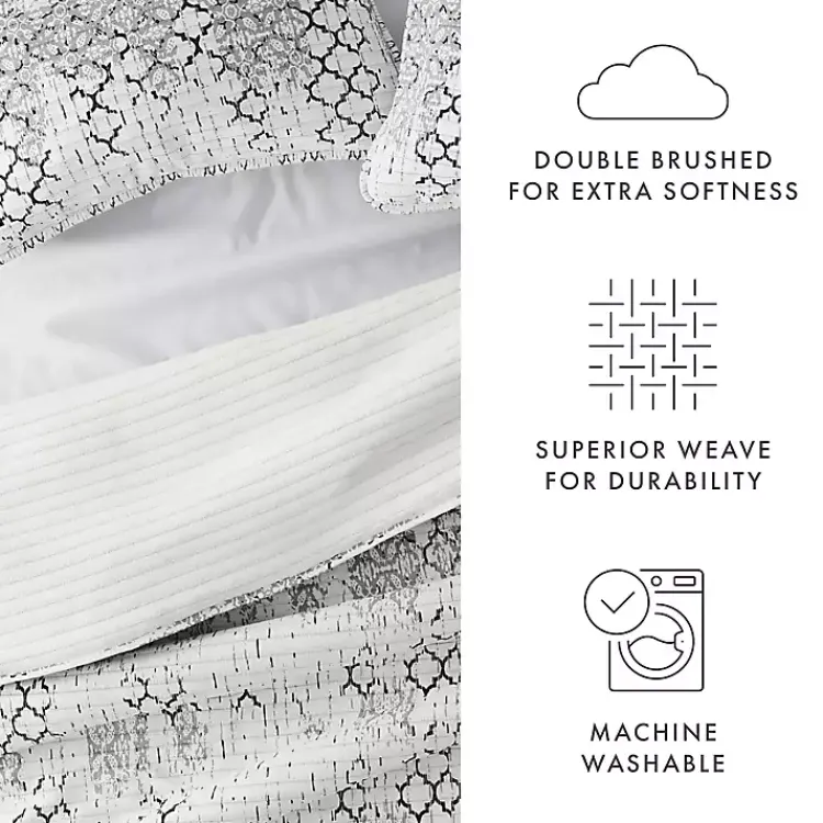Kirklands Home White Trellis Reversible 3-pc. Queen Quilt Set Discount