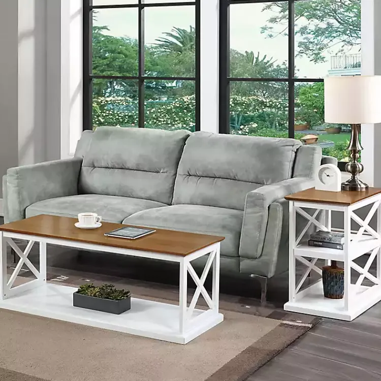 Kirklands Home Two-Tone Double X Sides Console Table White Discount