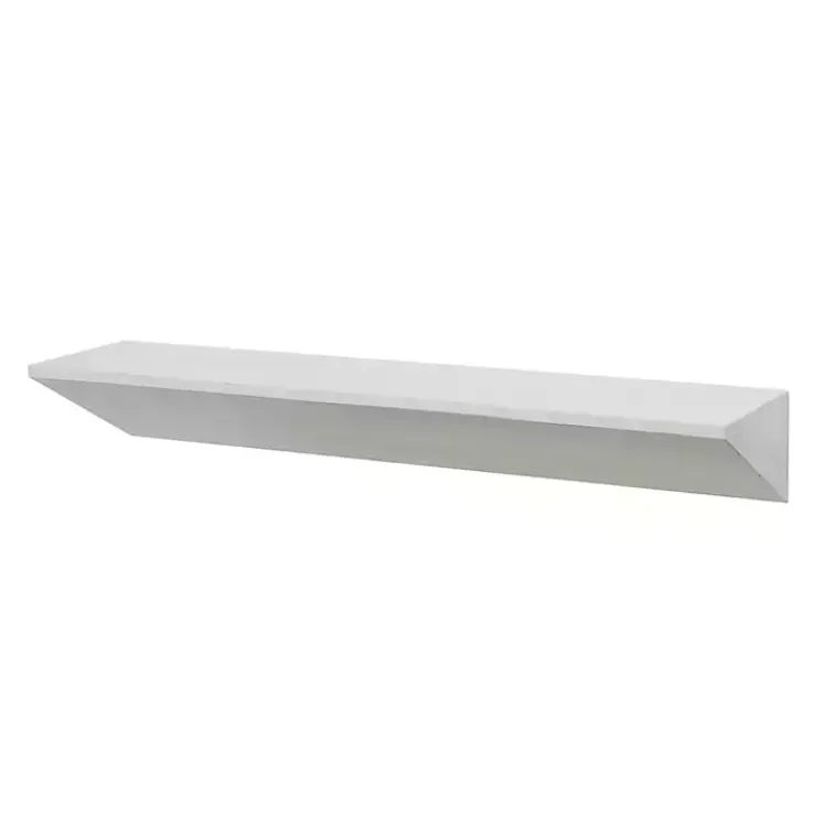 Kirklands Home White Wedge Wood Large Floating Shelf