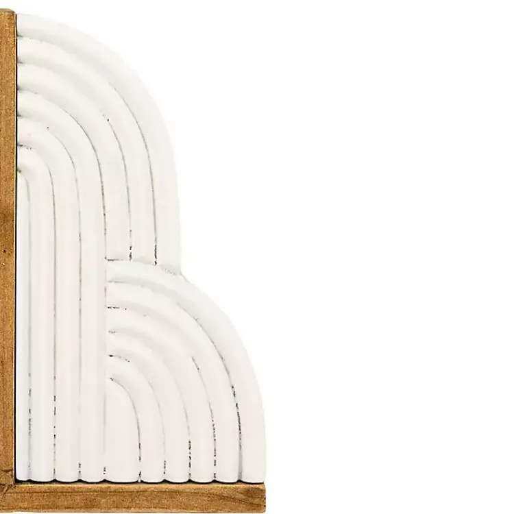 Decorative Accents>Kirklands Home Wood Cloud Bookends, Set of 2 White