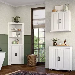 Kirklands Home Wood 2-Door Storage Cabinet White New