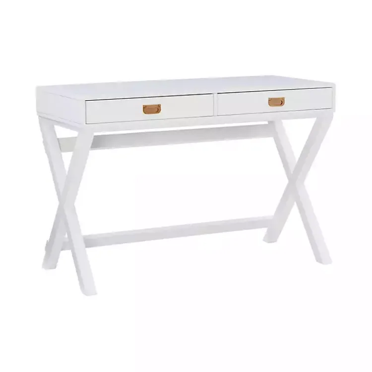 Kirklands Home Wood 2-Drawer X-Frame Desk White Hot