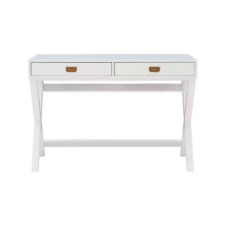 Kirklands Home Wood 2-Drawer X-Frame Desk White Hot