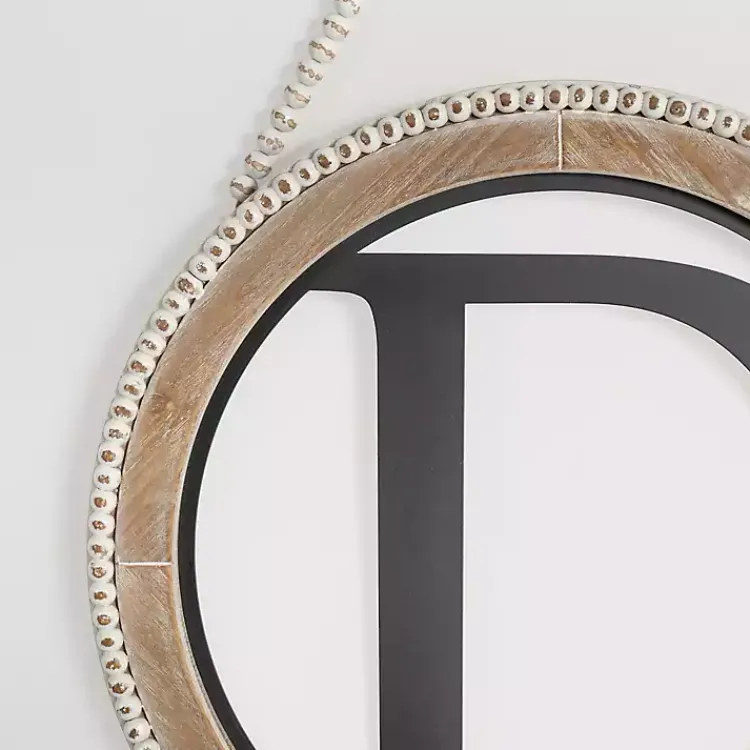 Kirklands Home Whitewash Bead Trim Monogram D Plaque Outlet