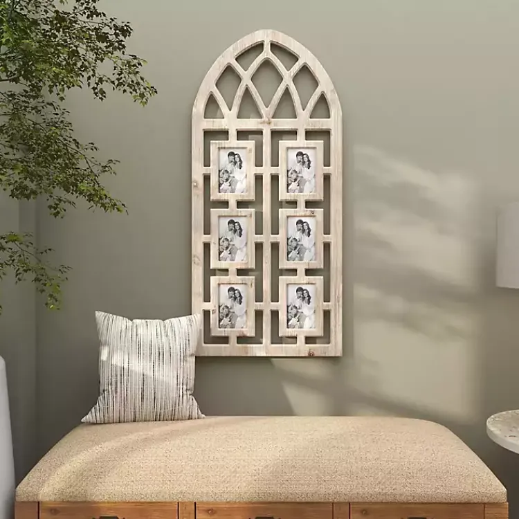 Collage Frames>Kirklands Home Whitewash Window Arch 6-Opening Collage Frame