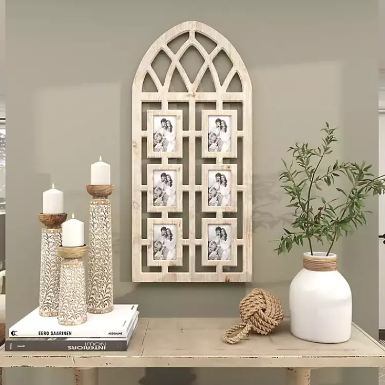 Collage Frames>Kirklands Home Whitewash Window Arch 6-Opening Collage Frame
