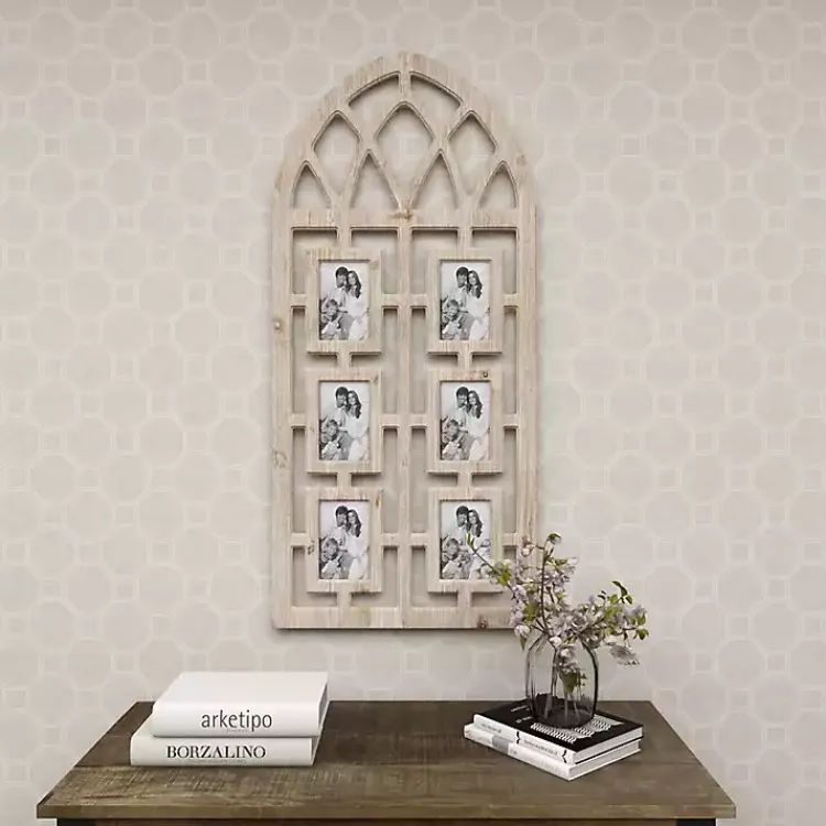 Collage Frames>Kirklands Home Whitewash Window Arch 6-Opening Collage Frame