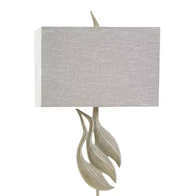 Kirklands Home Whitewashed Carved Egrets Floor Lamp Tan Discount