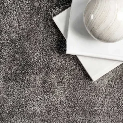 Kirklands Home Whitlow Charcoal Shag Washable Area Rug, 8x10 Gray Outlet