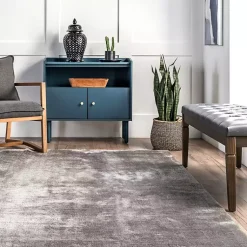 Kirklands Home Whitlow Charcoal Shag Washable Area Rug, 8x10 Gray Outlet