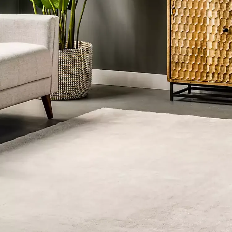 Kirklands Home Whitlow Shag Washable Area Rug, 6x9 Ivory Hot