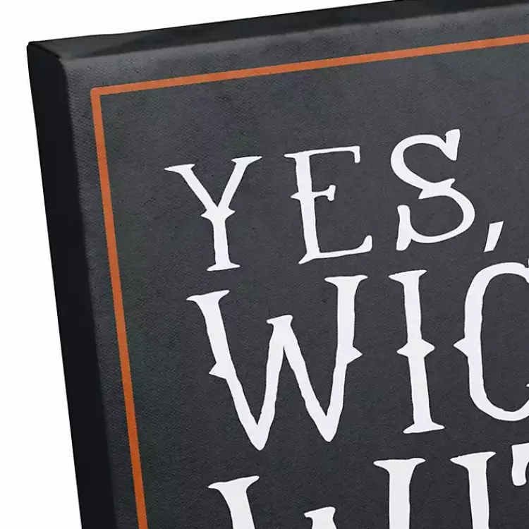 Halloween>Kirklands Home Wicked Witch Lives Here Canvas Art Print Black